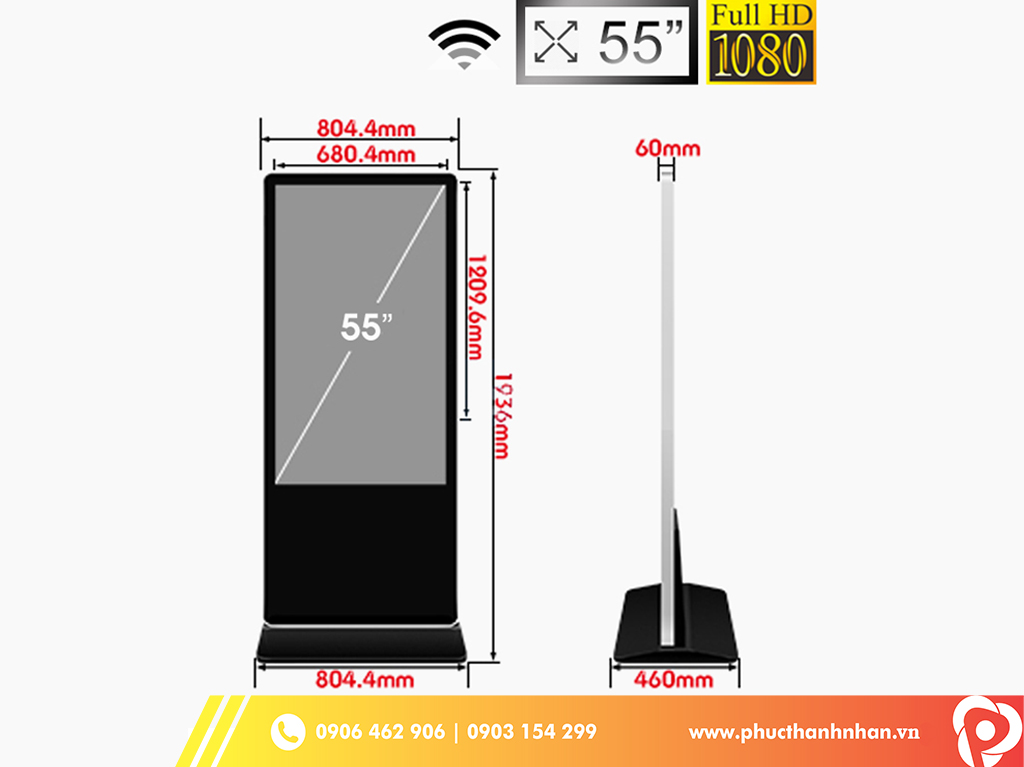 Màn Hình Quảng Cáo Kuking Chân Đứng 55 inch
